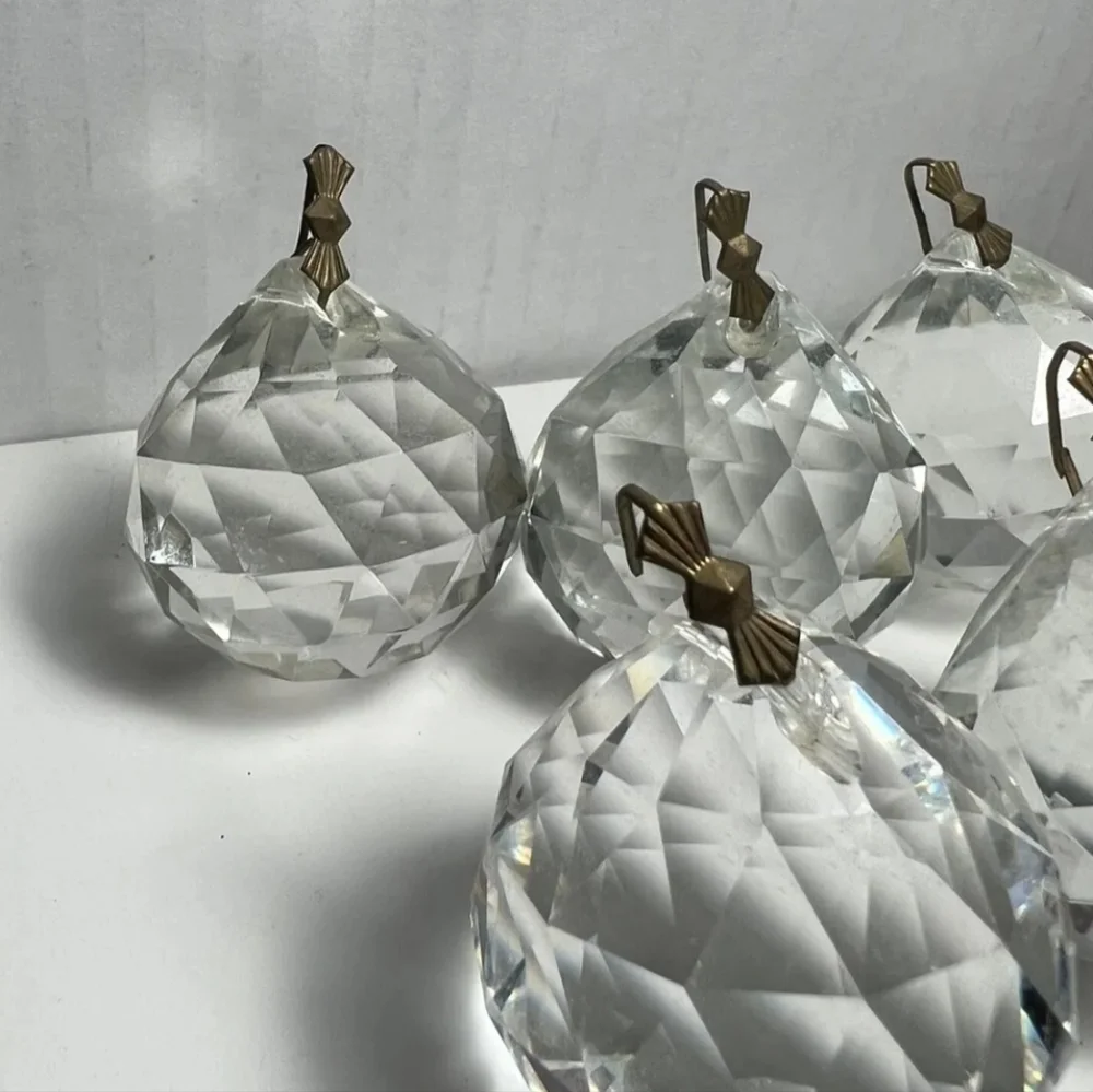 Vintage Crystal Glass Round Prisms for  Chandelier 1.5” Diameter Lot of 5 - Picture 4 of 4
